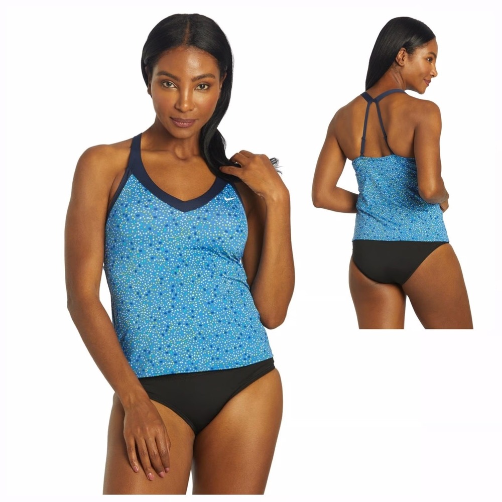 Nike Blue and Black Women's One Piece Swimsuit